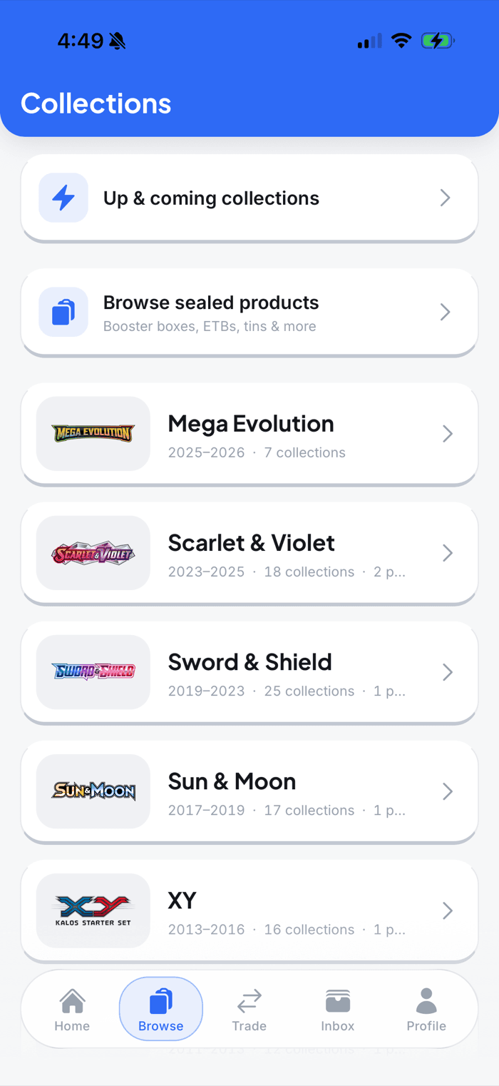 Browse collections by set and era